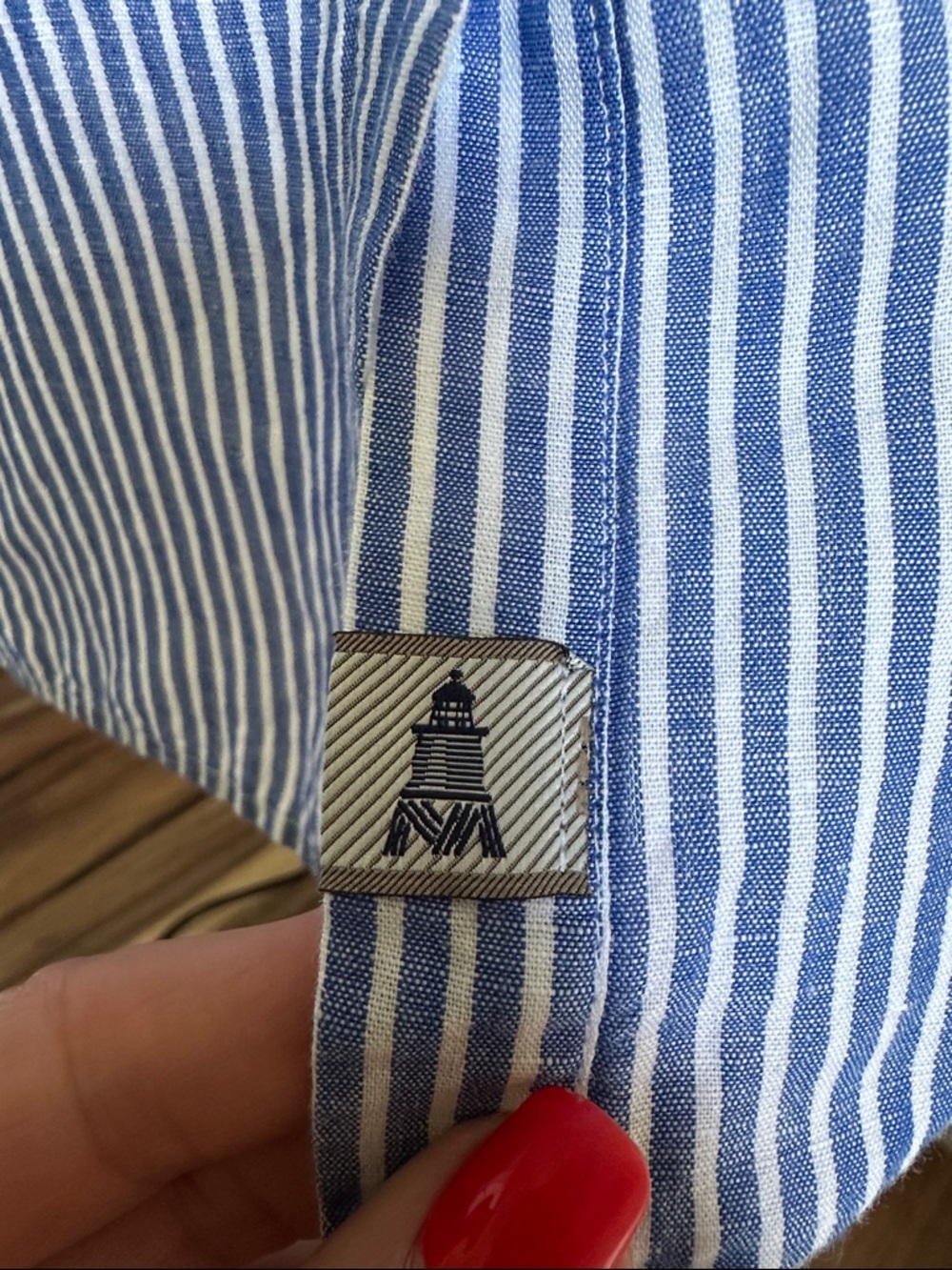 Barbour Striped Blue & White Long-Sleeve Button Shirt - Picture 5 of 9
